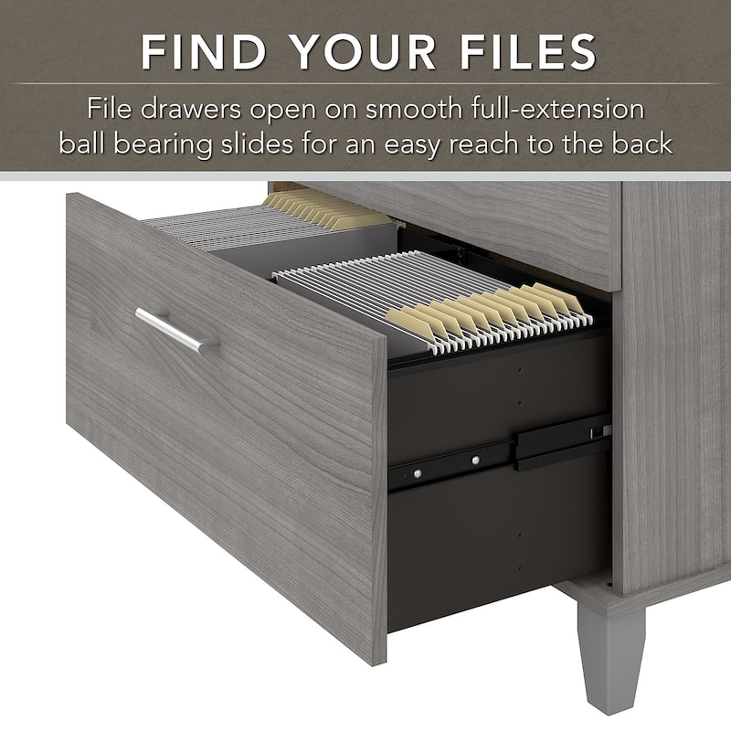 Somerset 72W Office Desk with Hutch and File Cabinet by Bush Furniture