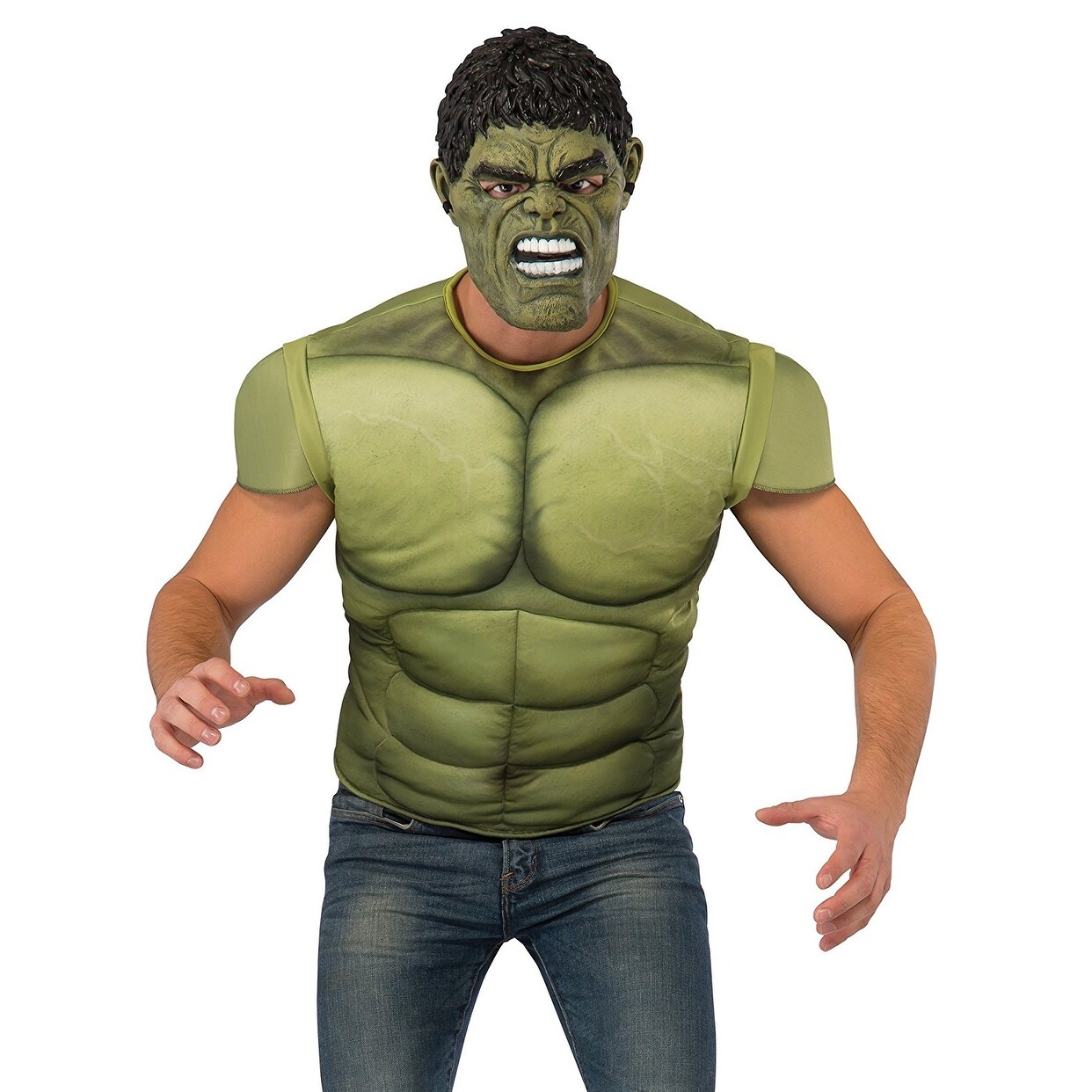 Shop Thor Ragnarok Hulk Costume Top Adult Green Overstock 19515816 One Size Fits Most