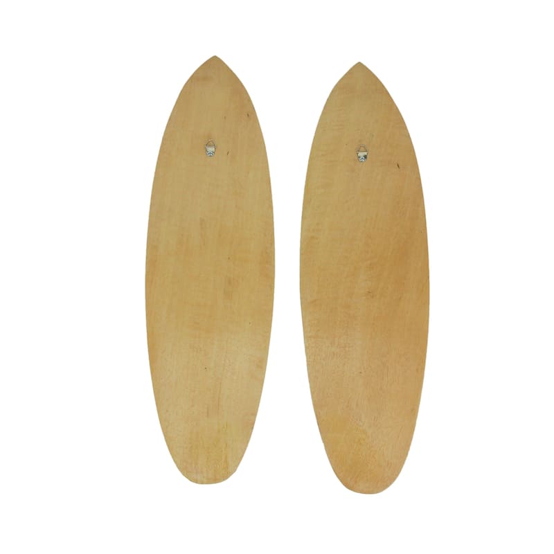 Zeckos 20 Inch Wood Surfboard Whale & Turtle Wall Hangings (Set Of 2)