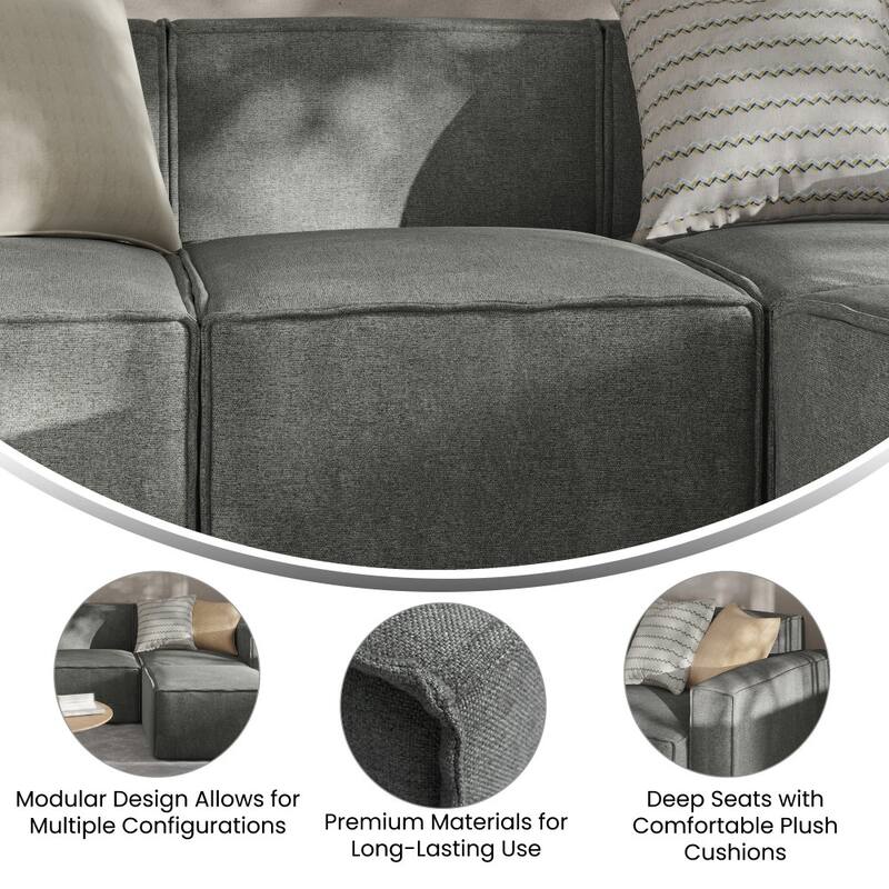 Contemporary Modular Sectional Sofa Armless Middle Chair