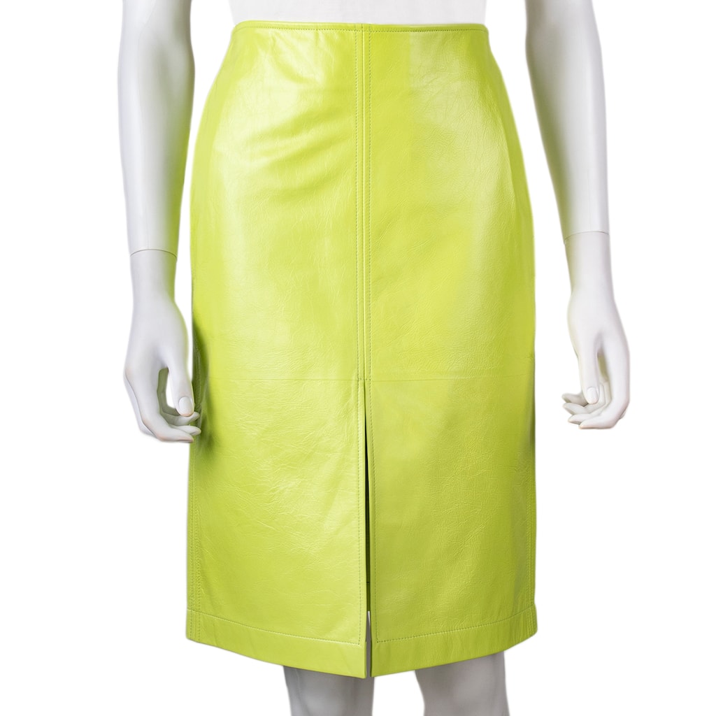 Bottega Veneta Shiny Textured Leather Skirt