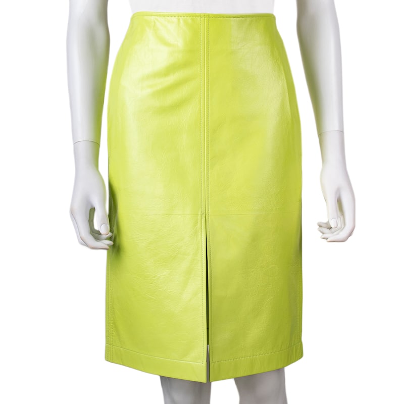 Bottega Veneta Shiny Textured Leather Skirt - EU 34