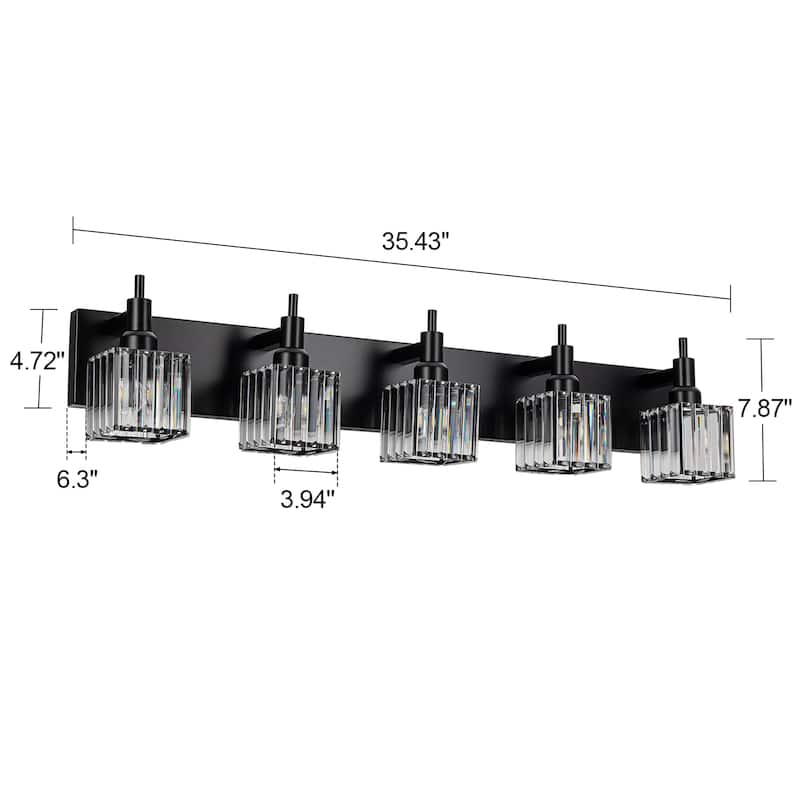 2/3/4-Light Modern Bathroom Crystal Vanity Light Wall Sconces