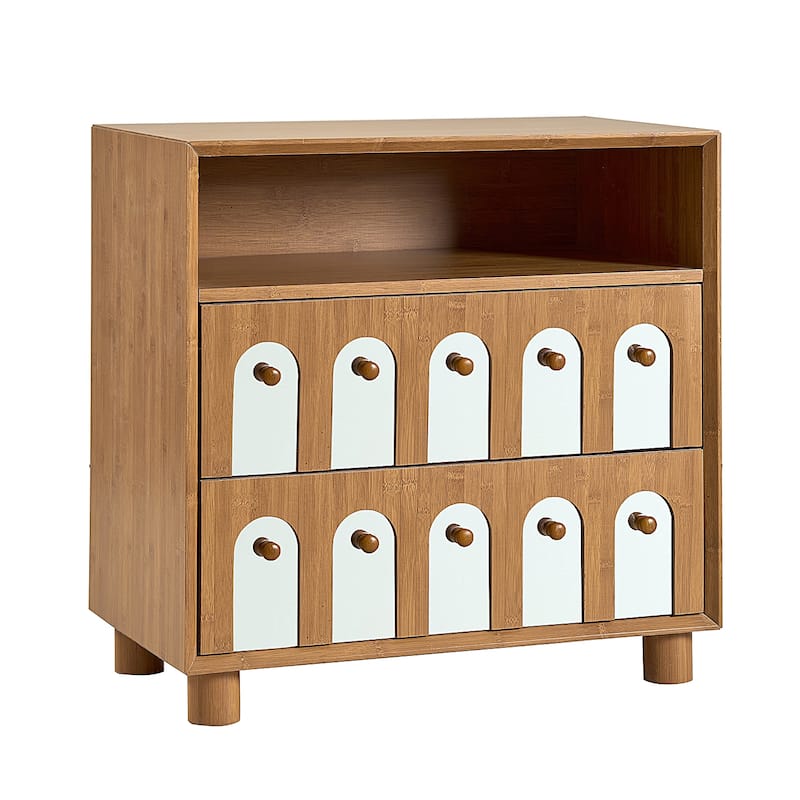 26" Tall Modern Nightstand with Charging Station, 23.75" Wide Wood Bedside Table /2 Storage Drawers