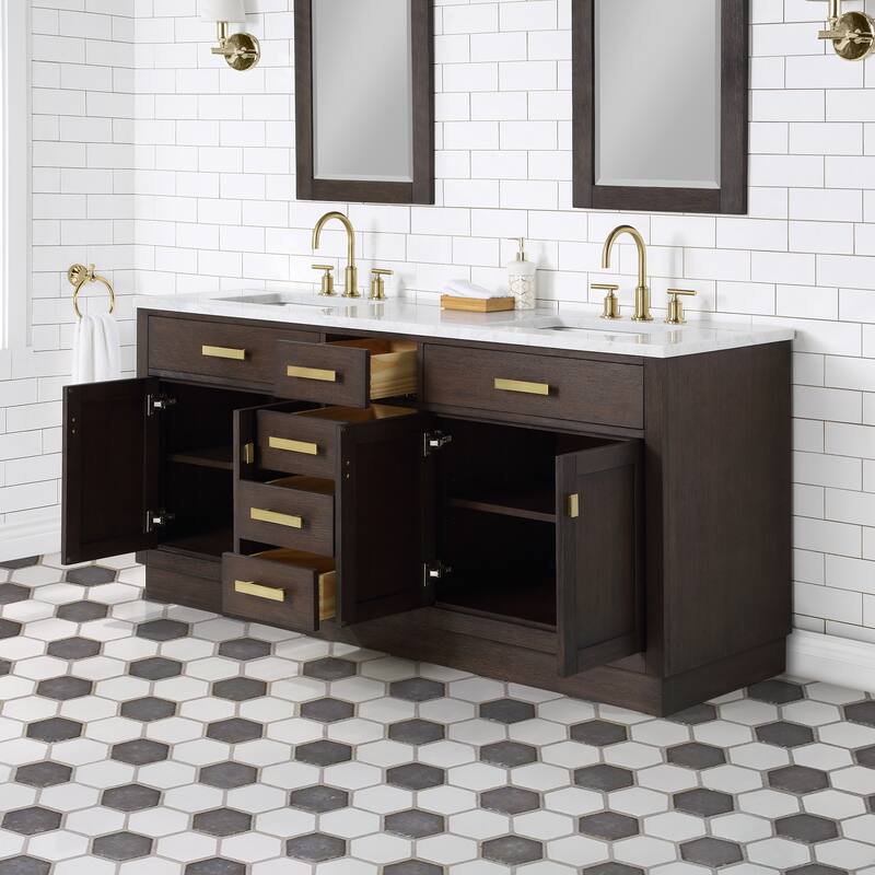 Chestnut 72" Double Bathroom Vanity Vanity with Faucet(s)