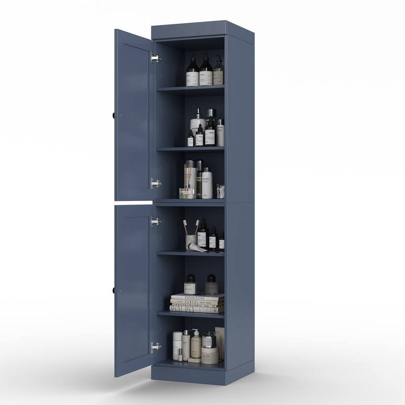 Palace Imports 100% Solid Wood 16.5" Bathroom Storage Cabinet with Shaker Doors and Adjustable Shelves