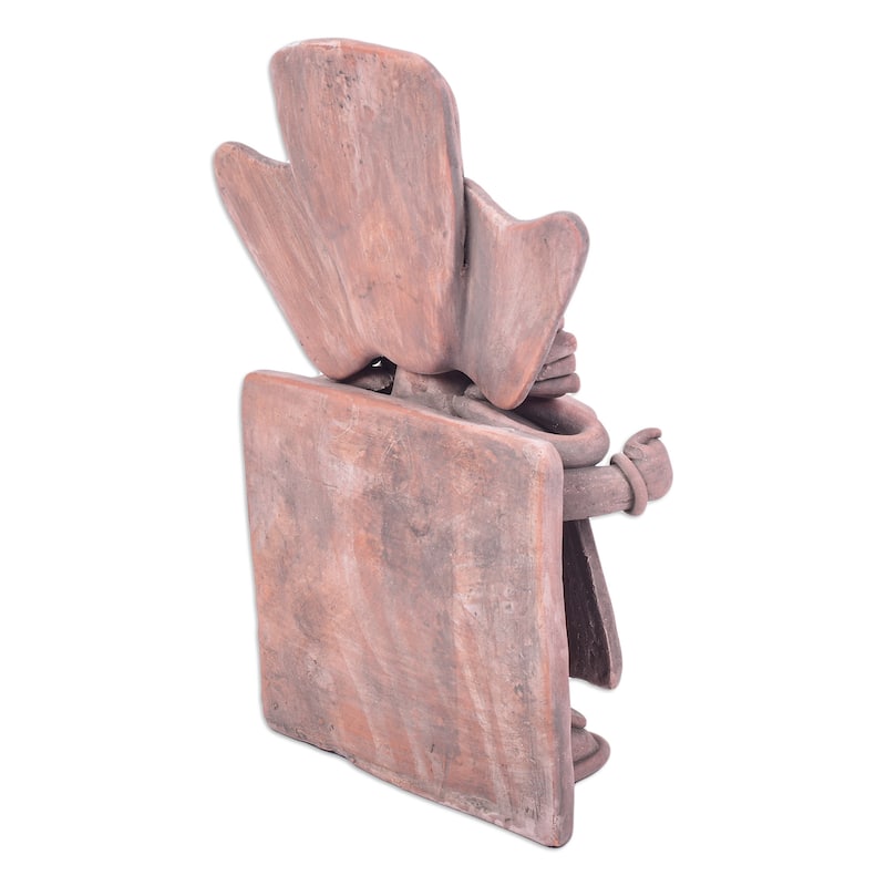 Novica Handmade Mictlantecuhtli Terracotta Sculpture