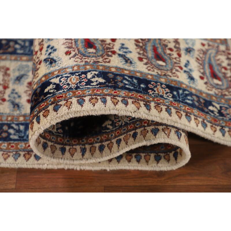 Paisley Mood Persian Vintage Area Rug Hand-Knotted Wool Carpet - 6'9"x 10'7"