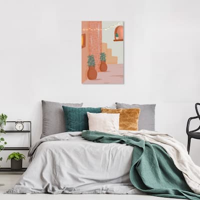 Wynwood Studio Canvas Architecture and Buildings Lost Town Street Orange and Bohemian & Eclectic Wall Art Canvas Print