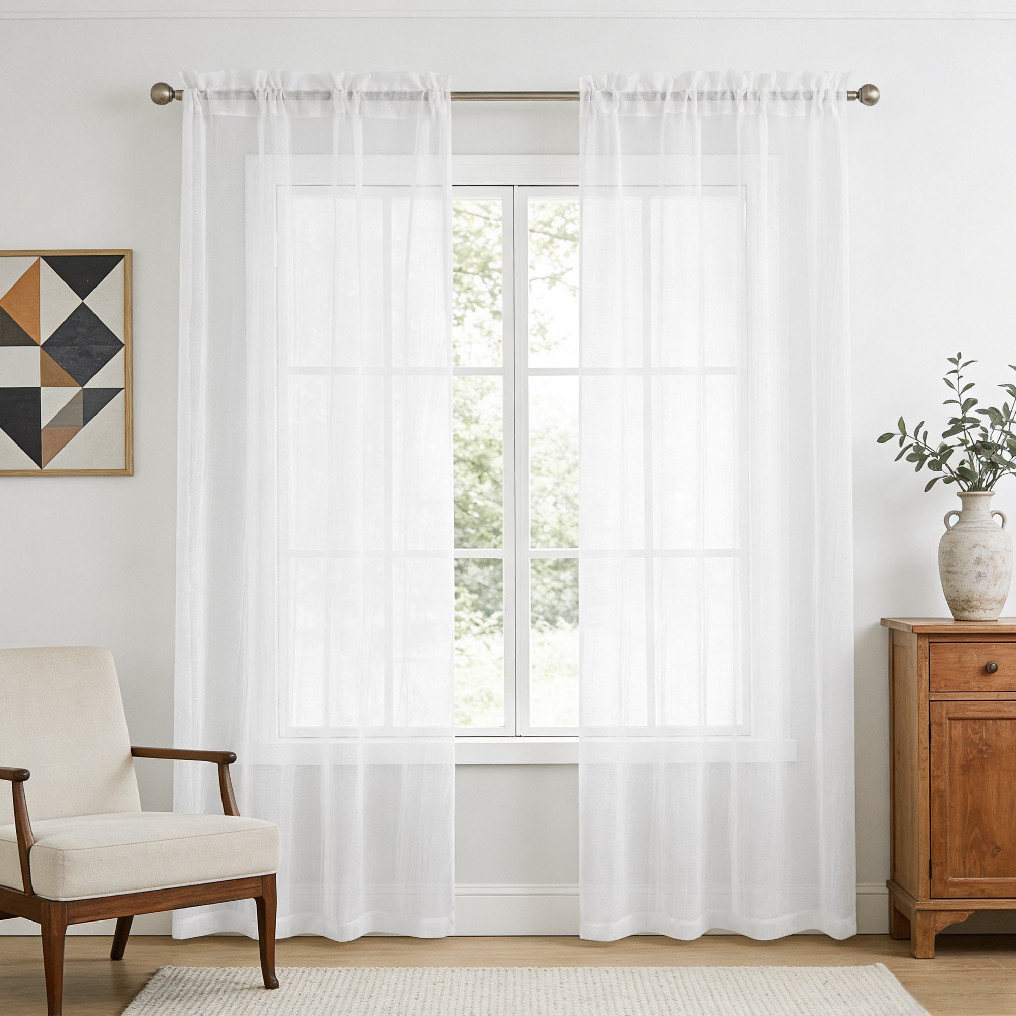 Crinkle Sheer Rod Pocket Pair