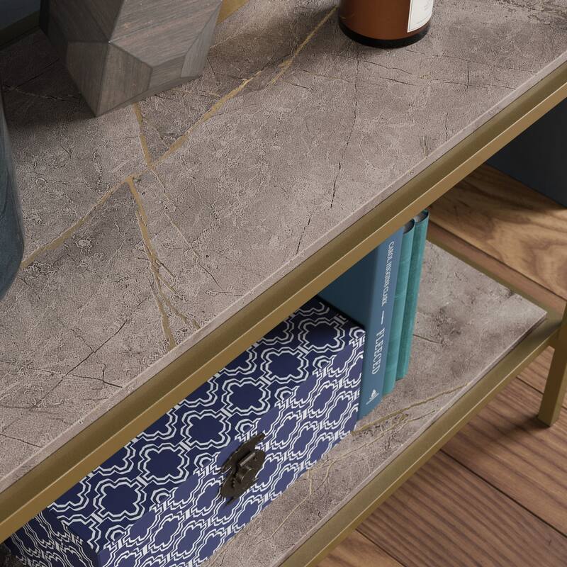 Wood Bookcase with Metal Shelves - 30" W x 14.57" D x 70.87" H