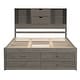 preview thumbnail 13 of 12, Gray Platform Bed wBuilt-in Storage Shelf & 8 Drawers, Kids Storage Beds Bookcase Headboard Space-Saving Beds for Teens Adults