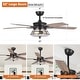 preview thumbnail 7 of 13, 52" Industrial Seeded Glass Black Decorative Ceiling Fan with Remote and Light Kit