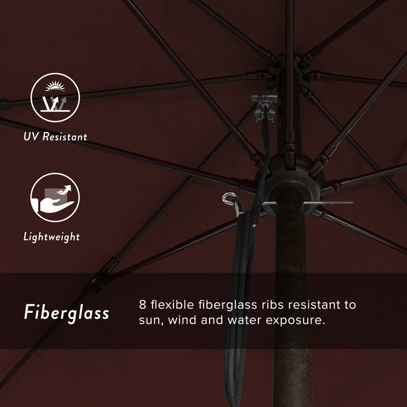 California Umbrella 11' Venture Series Patio Umbrella, Bronze Aluminum Pole Fiberglass Ribs Pulley Lift Sunbrella