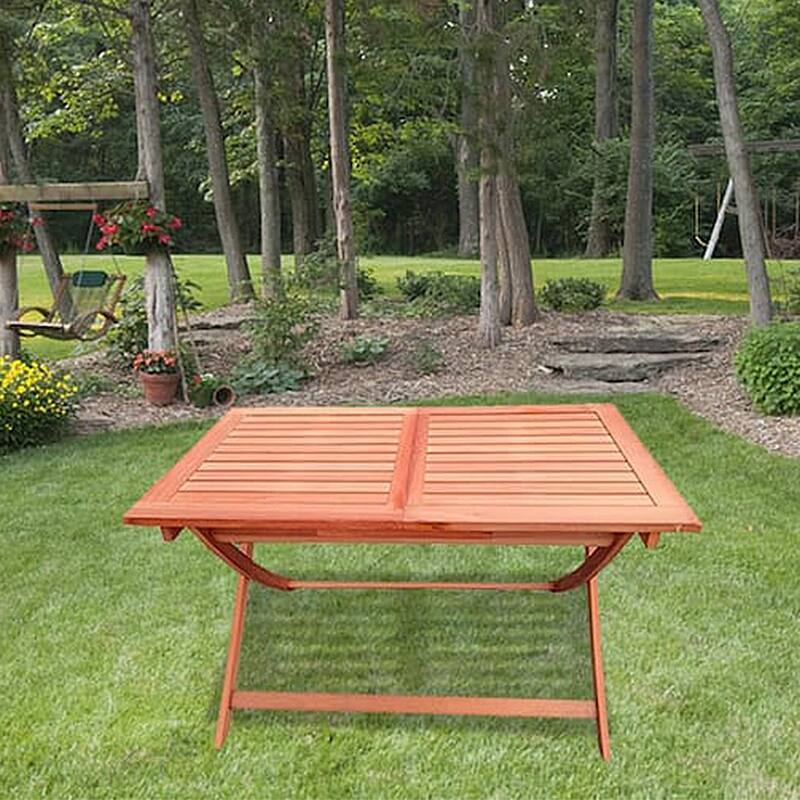 Foldable Outdoor Patio Dining Set/4 Chairs/1 Table,Teak Finish