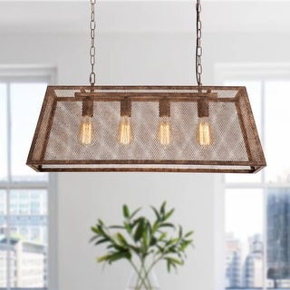 4-Light Weathered Metal Mesh Kitchen 