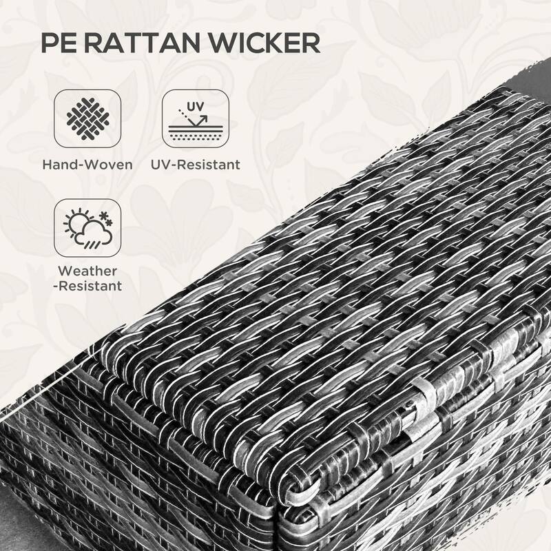 6PCS PE Rattan Patio Set, Swivel Rocking Sofa Side Table,Weatherproof
