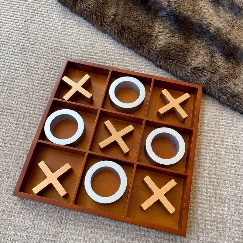 GSE™ 14" Giant Wooden Tic Tac Toe Game Set for Kids and Adults. Great for Office, Living Guest Room, Coffee Table Décor Game