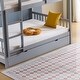 preview thumbnail 13 of 31, Full Size Bunk Bed With Trundle Bed, With Ladder And Safety Rails Pinewood Bunk Bed