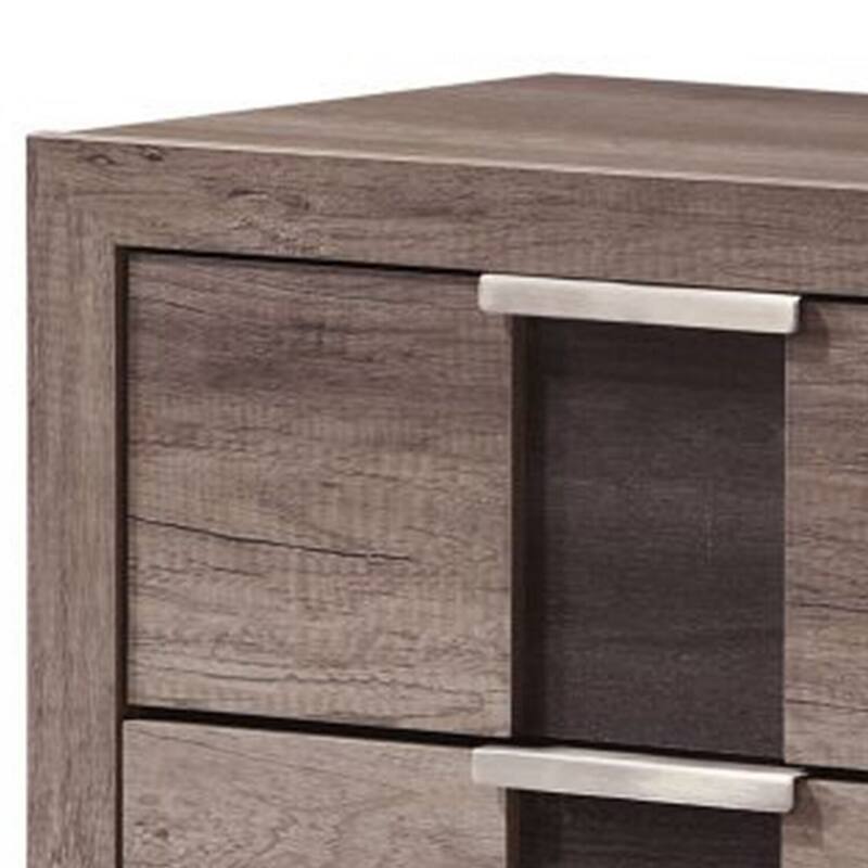 Brown 2 Drawer 15.35 in. W Nightstand with Sturdy Hardware and Ample Storage