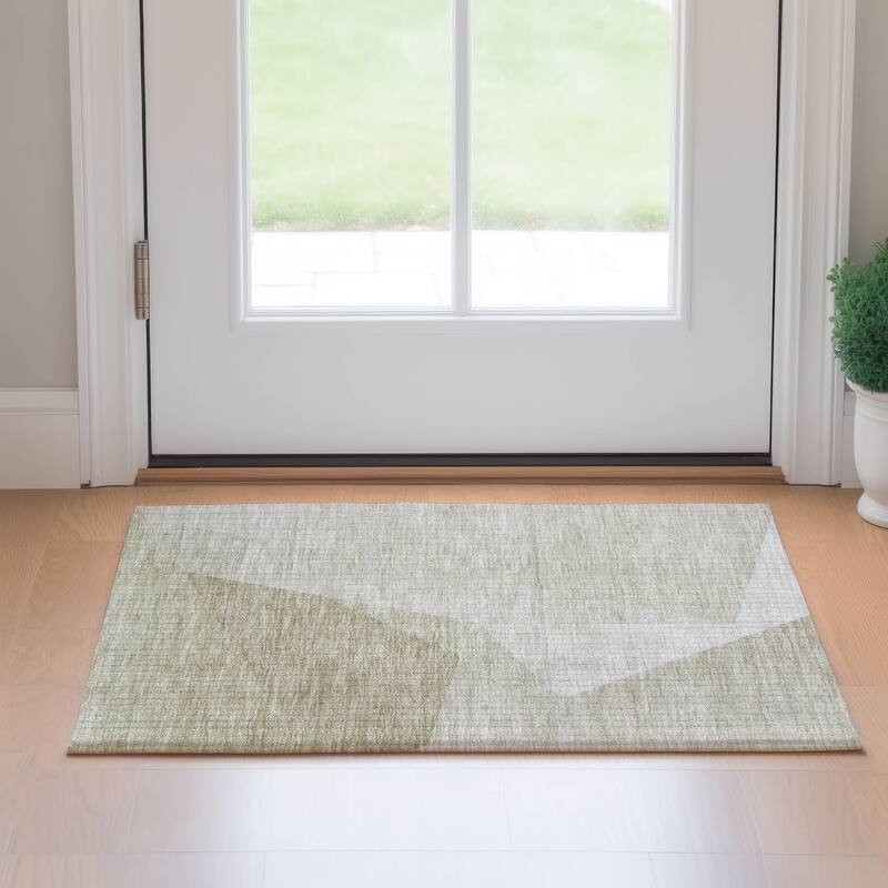Premium Washable Super Soft Modern Deco Mayfield Rug - Beige - 1' 8" x 2' 6" - Rectangle