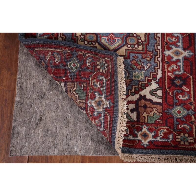 Blue Kazak Oriental Runner Rug Hand-Knotted Geometric Wool Carpet - 2'7"x 8'3"