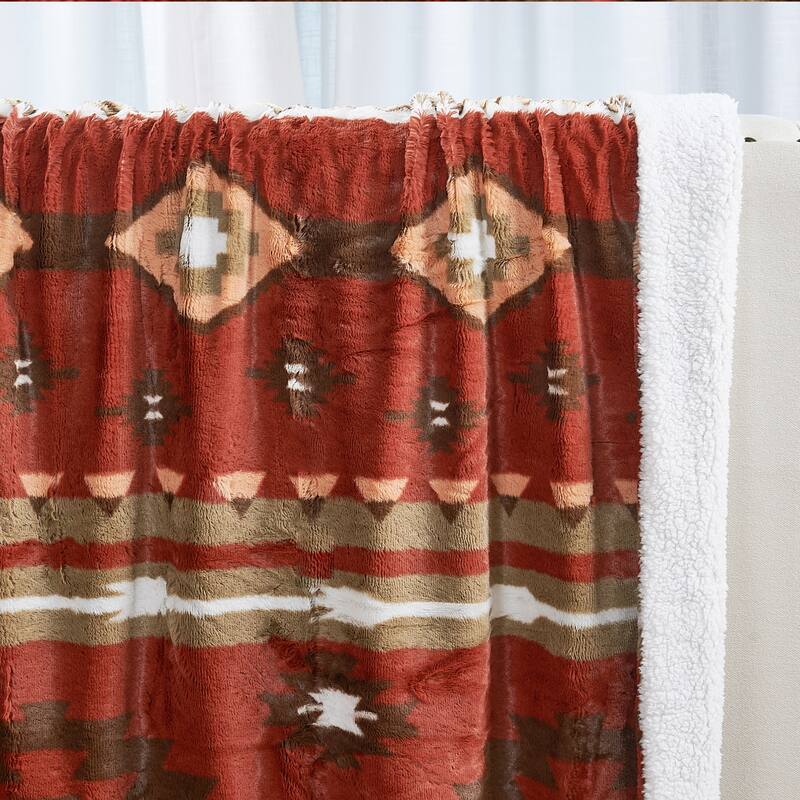 Fauxfur Southwest Throw with Sherpa Backing