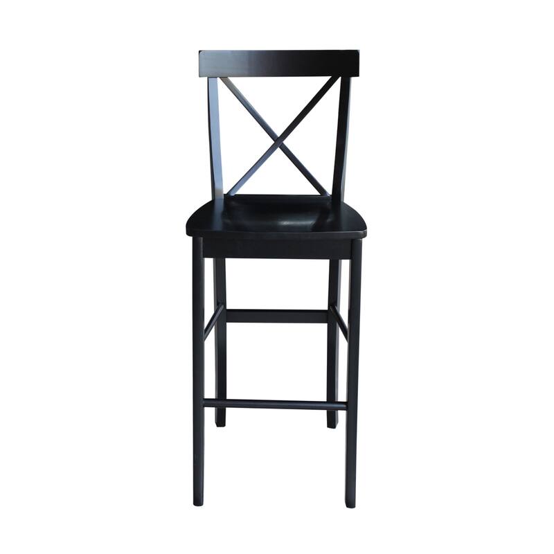 International Concepts Solid Wood X-Back Stool