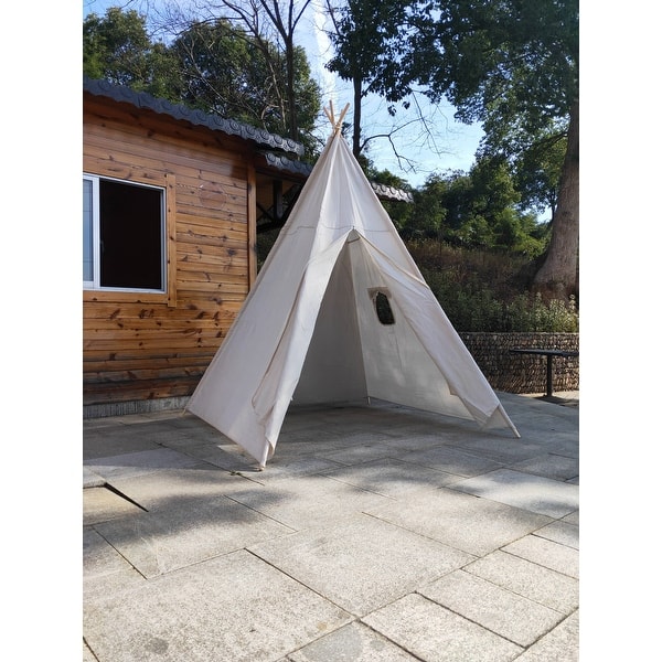 8 Ft Super Large Kid's Teepee Tent for Indoor And Outdoor- Off