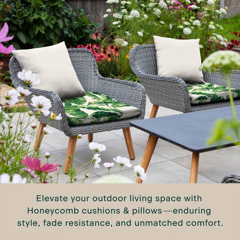 Outdoor Universal Seat Cushion (2-Pack) - 18" wide x 17.5" deep x 2.5" thick