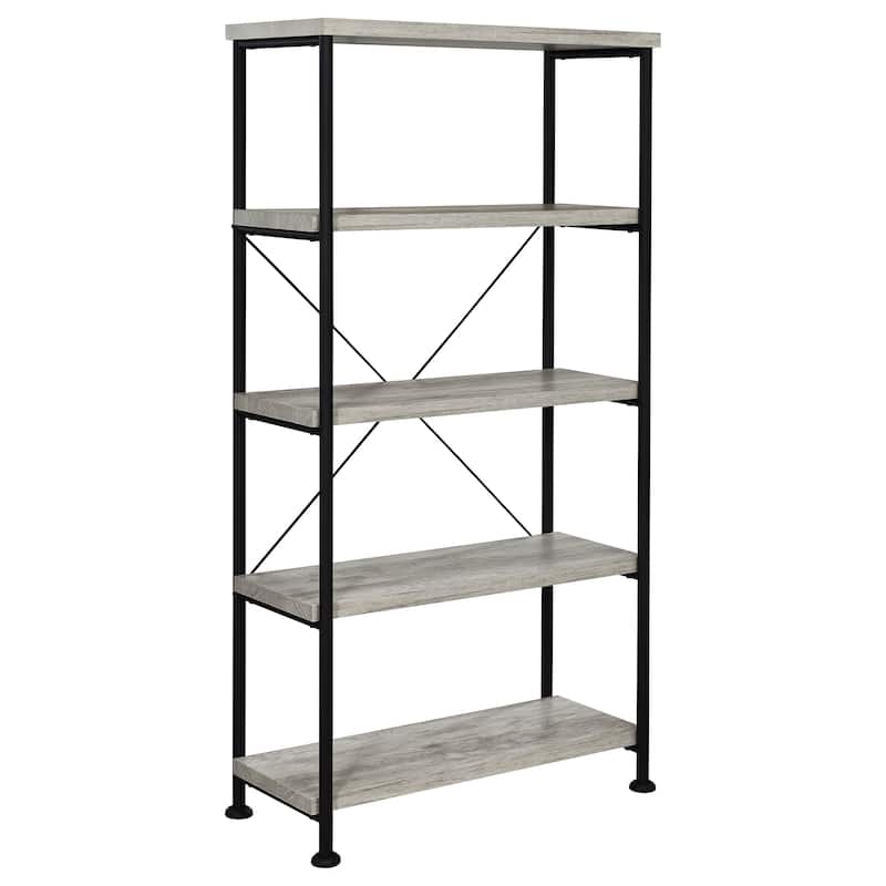 Analiese Farmhouse 63-inch 4-shelf Bookshelf - 31.50" x 14.25" x 63.00" - Grey Driftwood