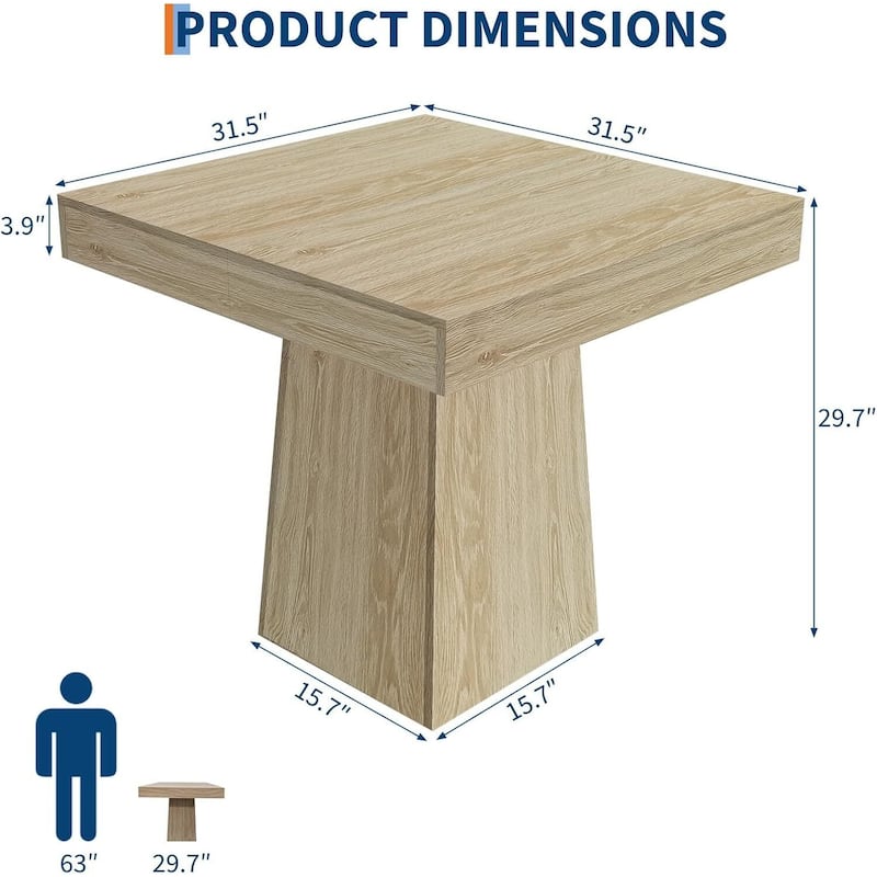 31.5" Kitchen Square Dining Table for Dining Room, Kitchen, Apartment Small Spaces (Only Table)