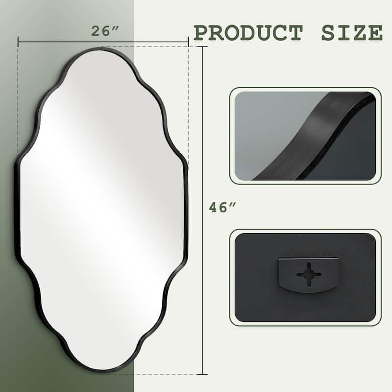 Scalloped Aluminum Alloy Framed Irregular Wall Mirror