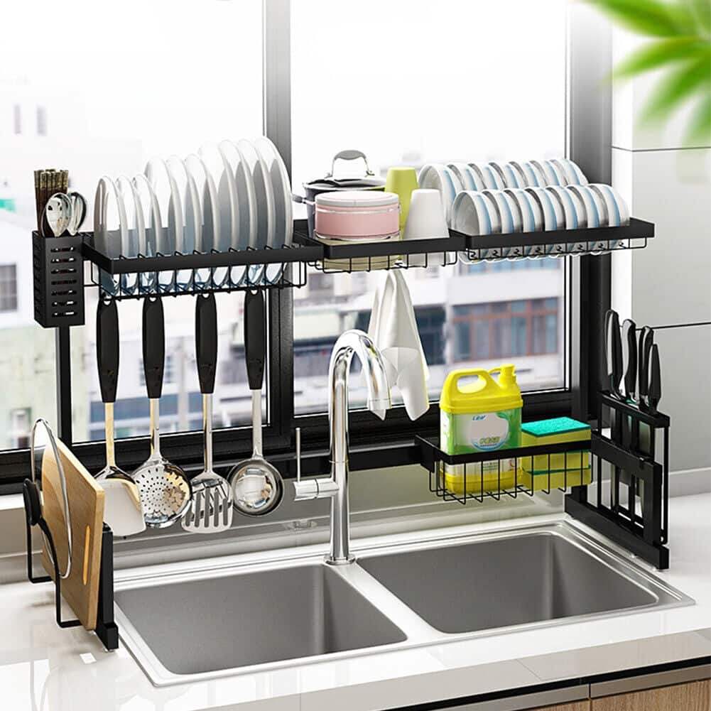 Large Stainless Steel Over Sink Dish Rack
