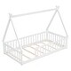 preview thumbnail 17 of 27, Twin Size Teepee Bed with Guardrails and Slats, Tent-Shaped Floor Bed