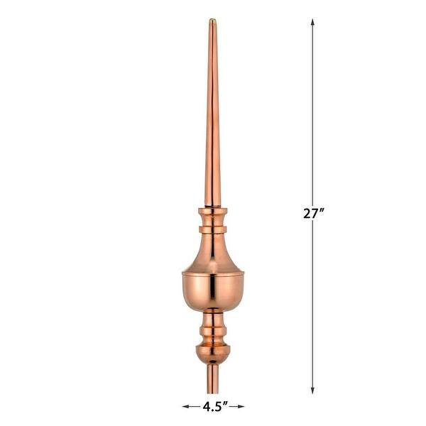 dimension image slide 1 of 2, Victoria Polished Copper Roof Finial