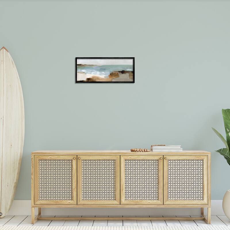 Stupell Abstract Ocean Wave Landscape Muddy Earth Tones Framed Wall Art - Grey