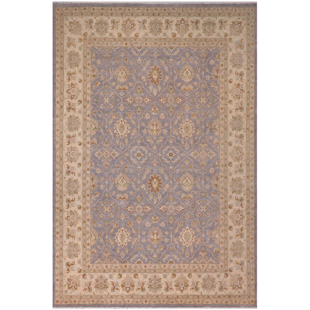 Bohemian Ziegler Anabel Gray Beige Hand-Knotted Wool Rug - 9'9'' x 13'7''