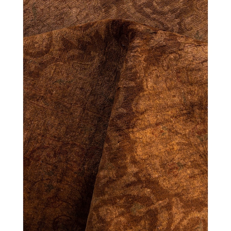 Fine Vibrance One-of-a-Kind Hand-Knotted Area Rug - Brown, 8' 2" x 10' 2" - 8' 2" x 10' 2"