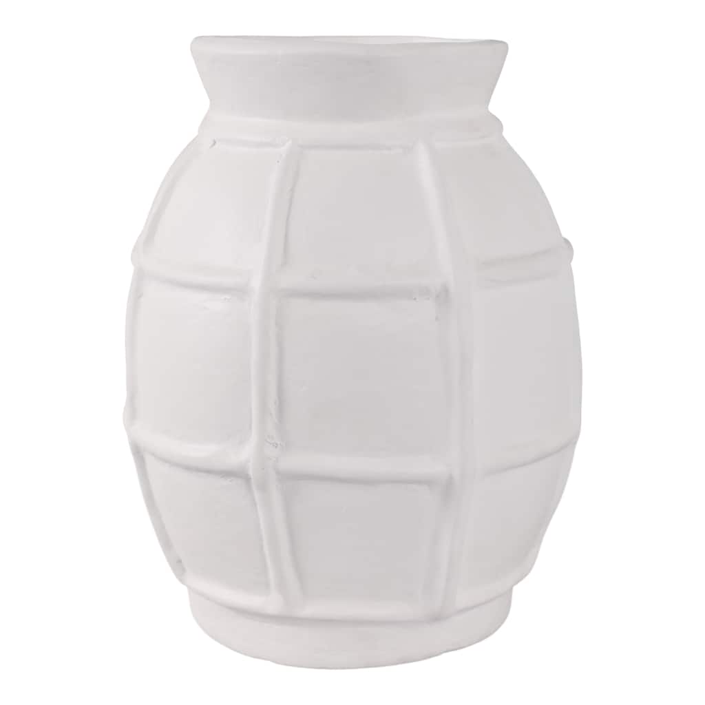 Paper Mache Vase Textured Finish Modern Style Home Decor - 14" White