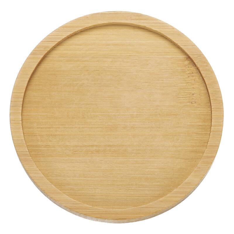 Bamboo Coaster Natural Wooden Drink Coasters Round 3.7inch - Wood color