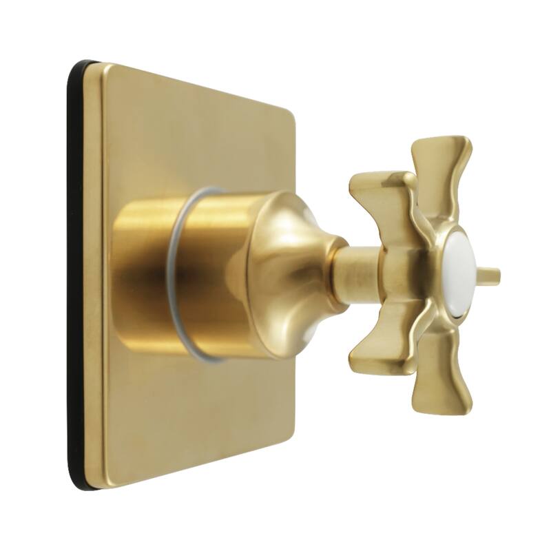 Hamilton Single-Handle Three-Way Diverter Valve with Square Trim Kit - Brushed Brass