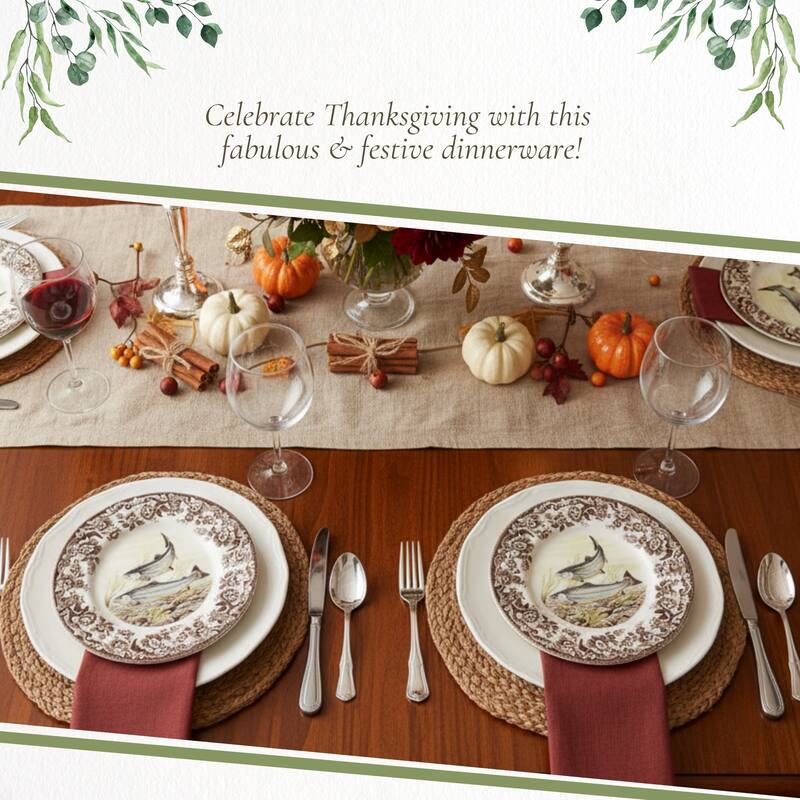 Spode Woodland Fish Motif Salad Plate