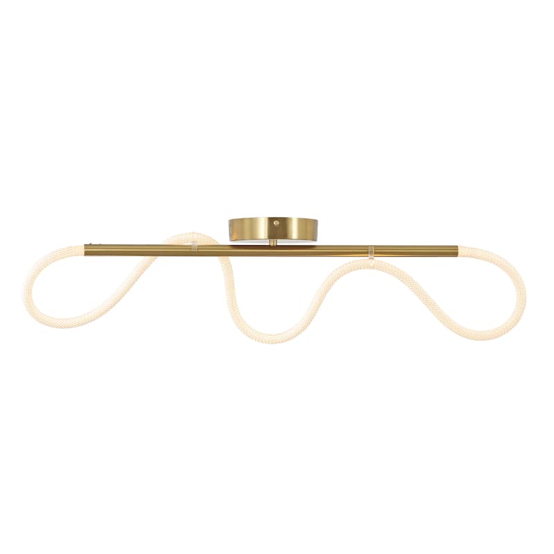 Lisette Contemporary Minimalist 360 Adjustable Silicone Neon Rope Dimmable Linear Integrated LED Flush Mount, by JONATHAN Y