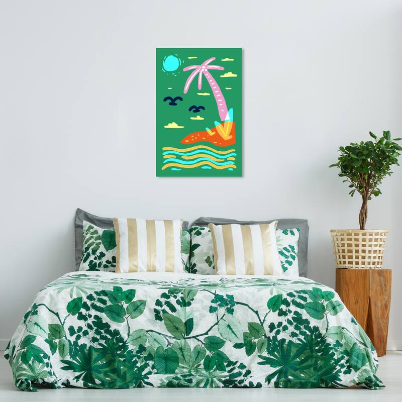 Wynwood Studio Canvas Nautical and Coastal Islands Edge Verde Green and Tropical Wall Art Canvas Print - 36 x 24