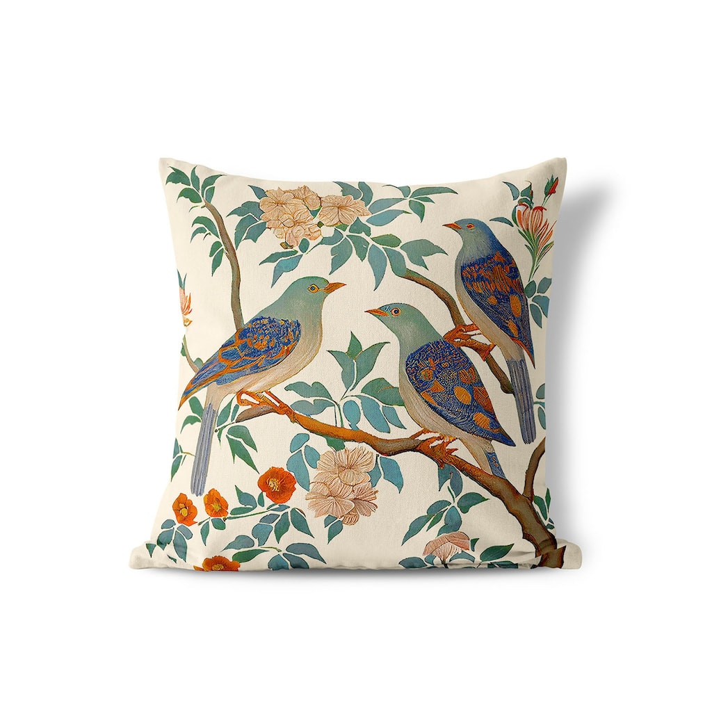 Amrita Sen Enchanted Feathers Indoor Outdoor Pillow with Removable Cover