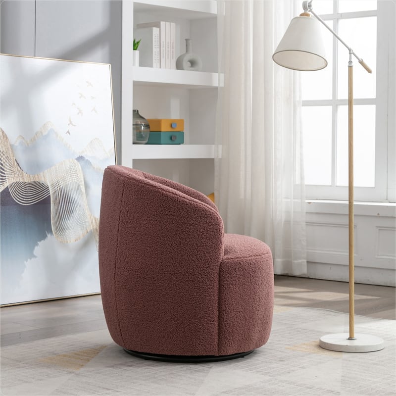 Teddy Fabric Swivel Accent Armchair Barrel Chair