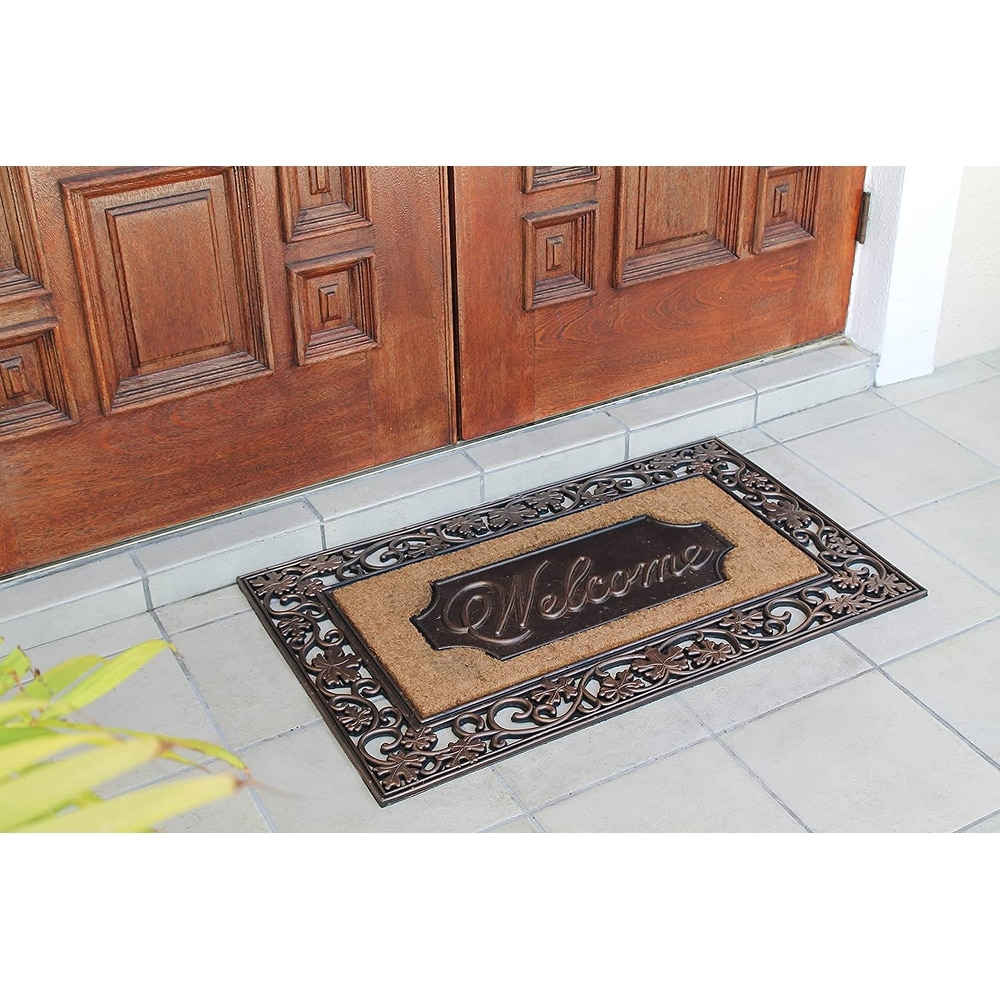 Entrance Door Mat, Durable Large Non-Slip Welcome Doormat, Indoor Outdoor  for Front Door, Bronze - 23X38 - On Sale - Bed Bath & Beyond - 36545169