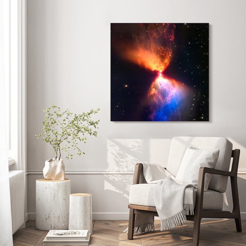 Empire Art Direct Taurus Fiery Hourglass Printed Tempered Glass Wall Art - Multi-Color