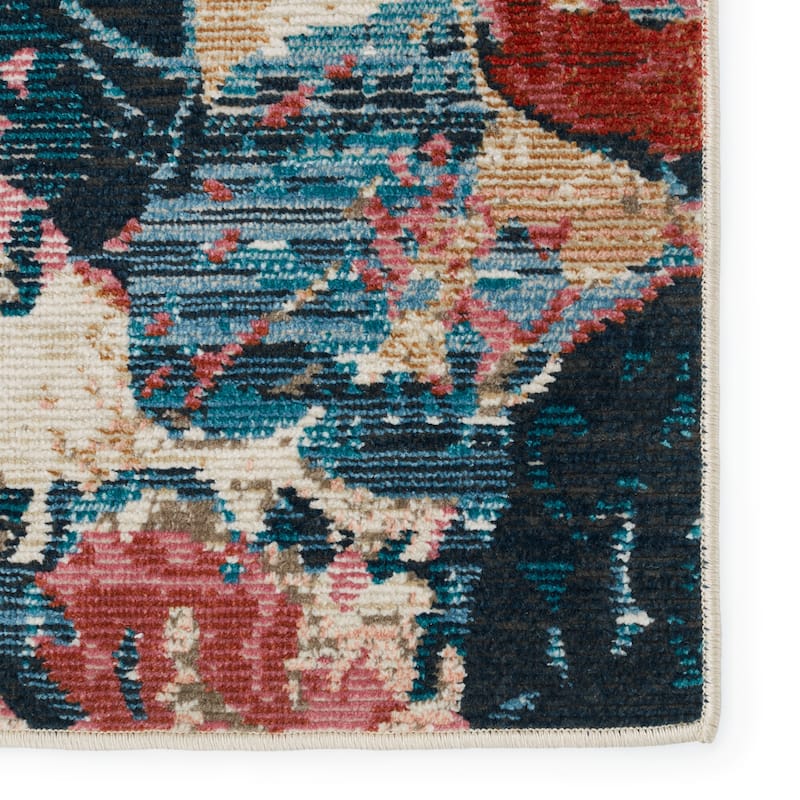 Illiana Indoor/ Outdoor Floral Pink/ Blue Area Rug